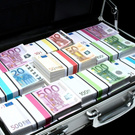 suitcase of money))
