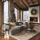 cozy house with fireplace