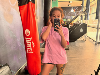 Baggy shirt at the gym hehe