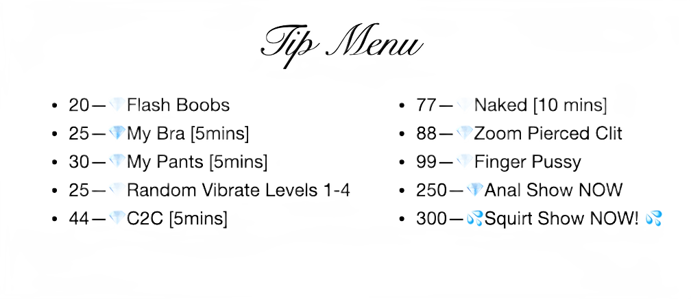 Lexa-Love Tip Menu image: 1