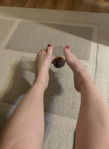 MistressMilfa Today you drink wine from my sexy legs photo 10507386