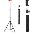 Adjustable 2.1M Tripod Stand Mobile Phone & Camera Holder with Carry Bag
