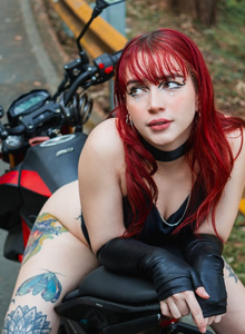 SweetPeeach Sexy redhead motorcyclist photo 10771502