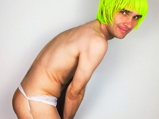 I'M IN WHITE STOCKINGS AND GREEN WIG