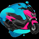A pink motorcycle!