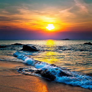 At sea